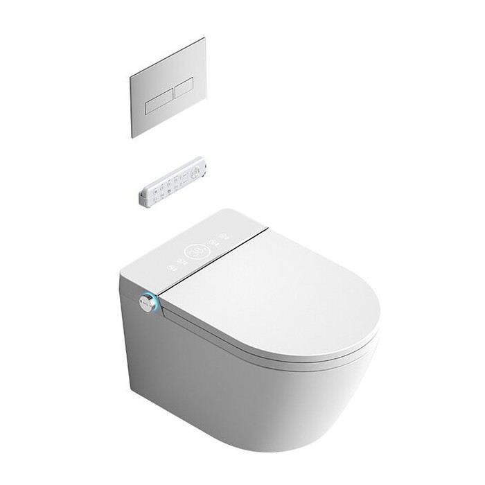 Suspended unit with bidet function TECE (10 in 1) SET2 Rimless with seat and cover set with pre-wall frame and button