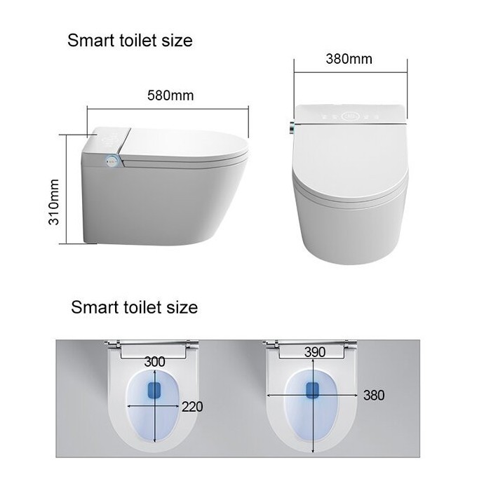 Piekaramā ierīce ar bidē funkciju "TECE" (10 pret 1) "SET2 Rimless" ar sēdekļa un pārvalka komplektu ar priekšsienas rāmi un pog