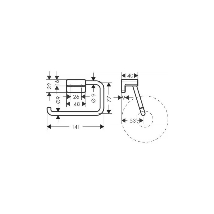 Hoidik tualettpaberile HANSGROHE AddStoris, 41771990