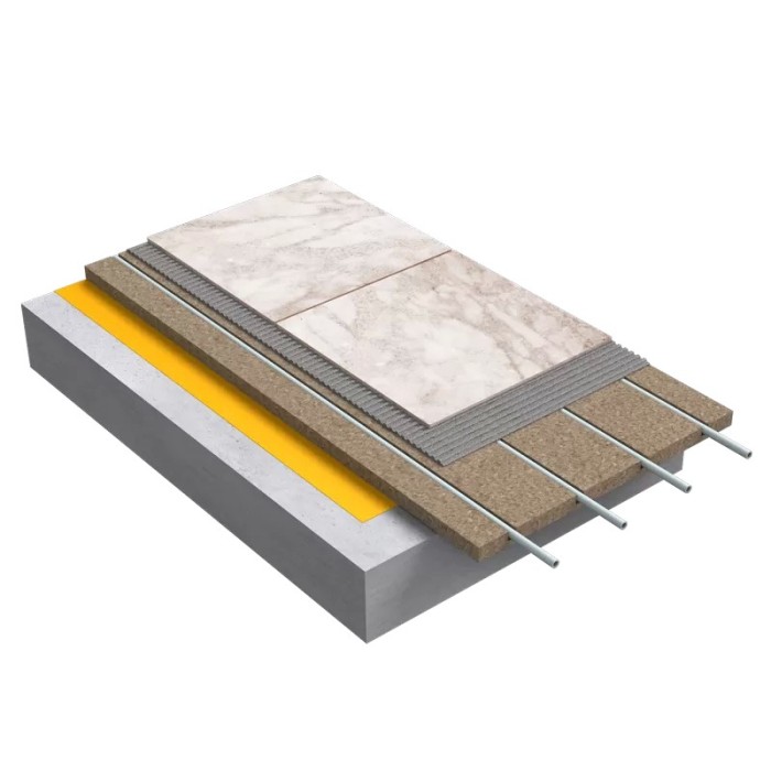 Frēzēta sausa sistēmas plate ar izliekumu SEALO grīdas MFP 1200 x 600 x 22 mm / 150 mm