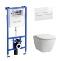 Potinkinis unitazo rėmas LAUFEN 4 in 1, baltas + pakabinamas unitazas LAUFEN Lua Rimless su Slim softclosing dangčiu