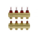 Adjustable underfloor heating collectors DANFOSS 4 rings with flow meters