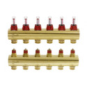 Adjustable underfloor heating collectors DANFOSS 6 rings with flow meters