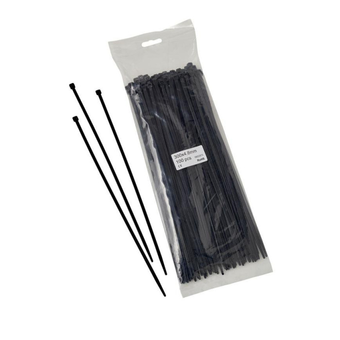 Пластиковые ремешки на молнии 2,5 х 200 мм, белые (100 шт)