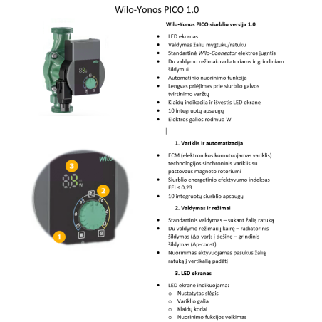 Дисковый насос WILO Yonos Pico 1.0 25/1-6 130 мм