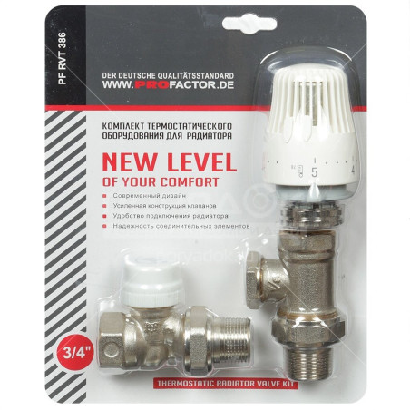 Radiatoru pieslēguma komplekti PROFACTOR (3 in 1) - 3/4""
