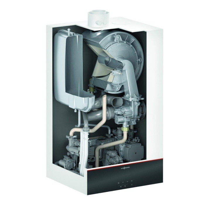 Gāzes kondensācijas katls VIESSMANN Vitodens 100-W, 3,2-25,0 kW ar iespēju pieslēgt žņaugu ūdens sildītāju, Z022860
