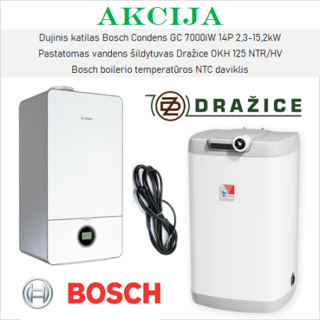 Akcijas BOSCH 7000iW ir DRAŽICE apkures iekārtu komplekts, 7000iW14P + OKH125NTR/HV+ 7735502289