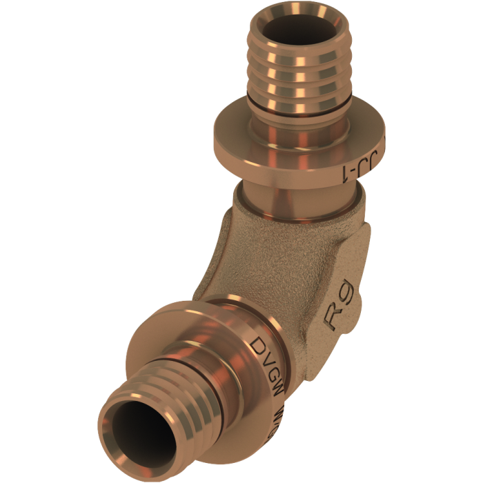 Elbow 90* reducing pressure loss TECEflex, bronze (Available in various diameters)