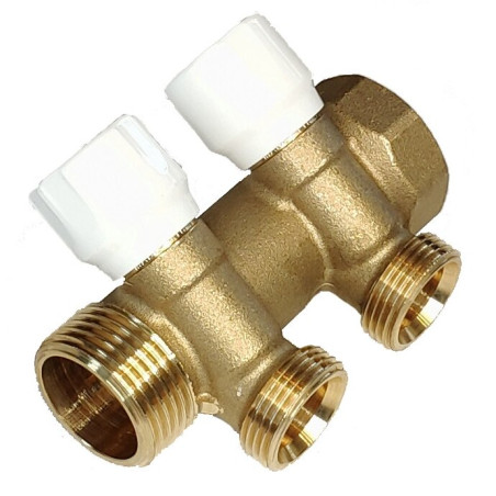Collector for water TECE Logo 1"" thread 2 rings with closing valves
