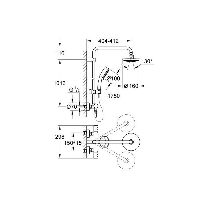 Pealisehituse komplektid Grohe New Tempesta Cosmopolitan