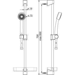 Shower stand kits ORAS Apollo 520
