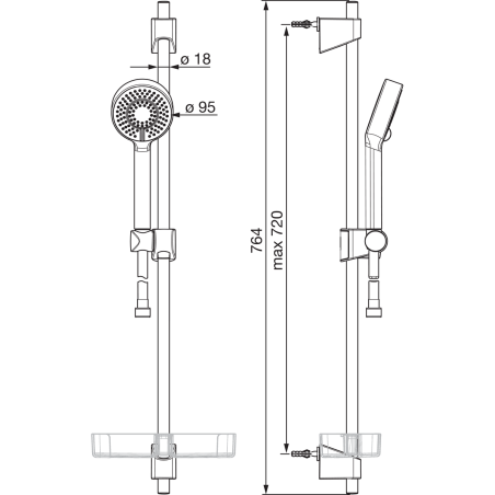 Комплекты душевых подставок ORAS Apollo 544