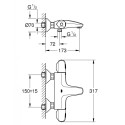 Jaucējkrāns vannai ar termostatu - duša GROHE Grohtherm 1000 Jaunums, 34155003