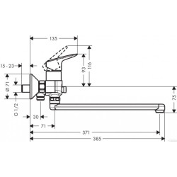 Baths - shower faucet long snap HANSGROHE Logis 71402000
