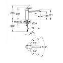 Kitchennis (valamu) mikser GROHE Eurosmart Cosmopolitan 30193000