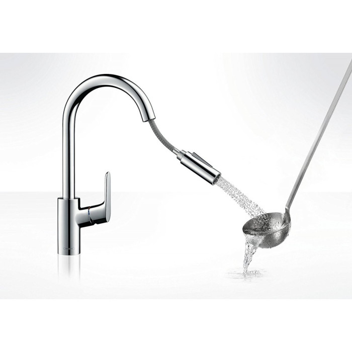 Смеситель для кухни (мойки) с выдвижным клювом HANSGROHE Focus, 31815000