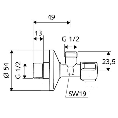 Nurgaklapp SCHELL Comfort 1/2" x 1/2"