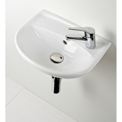 Valamu väike rippuv JIKA Lyra Plus, 400 x 310 mm, (segisti ava paremal)