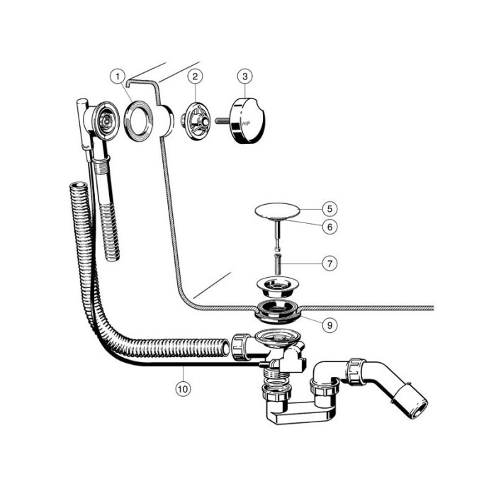 Siphons for bath extension VIEGA Simplex, automatic, 595678