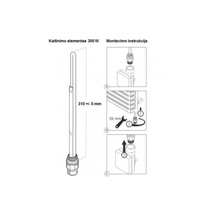 Heating element TERMA Split for all types of controllers KTX