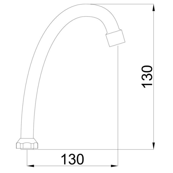 Nokk segistile RUBINETA, kumer J 18 x 130 mm