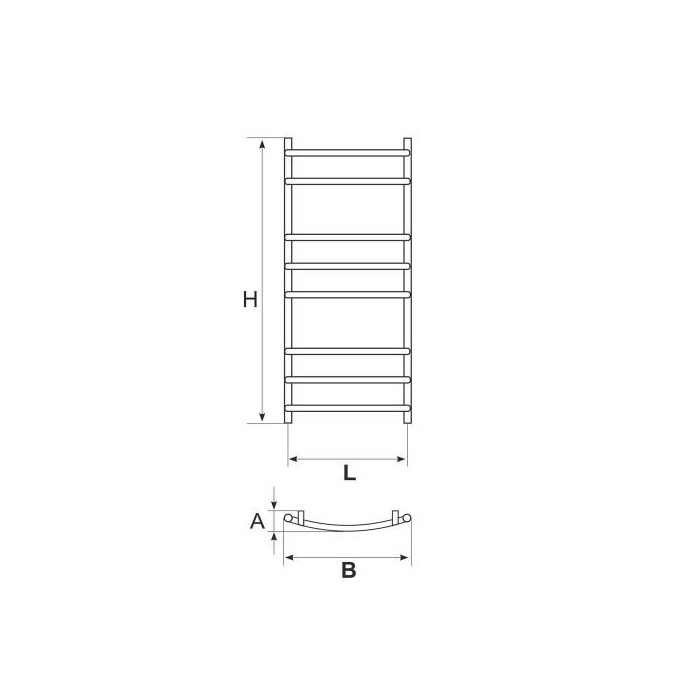Stainless steel electric dryer-ladders with heating element MEPA Classic 1000-8