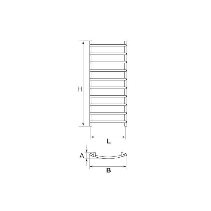 Stainless steel electric dryer-ladder with heating element MEPA Classic 1000-10