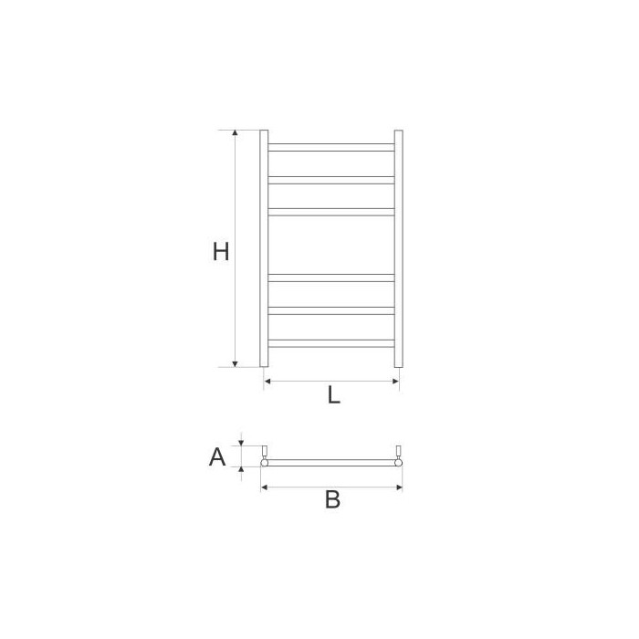 Stainless steel electric dryer-ladder with heating element MEPA Plain 700-6