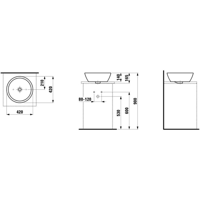 Praustuvas-dubuo LAUFEN Pro S, 420 mm, H8129620001091