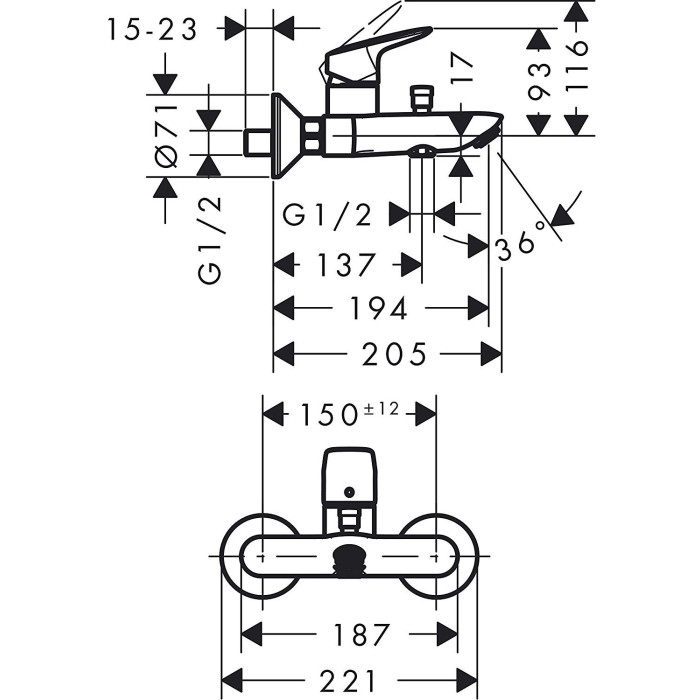 Baths - shower faucet HANSGROHE Logis, 71400000