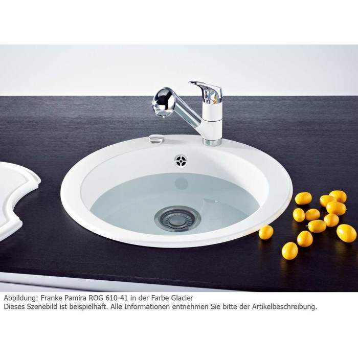 Stoneware (granite) sink FRANKE Ronda ROG 610-41, 51 cm, stone gray