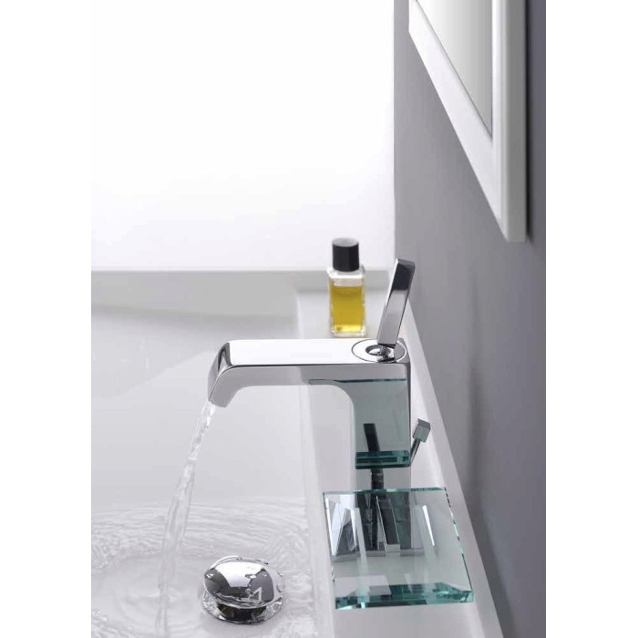 Faucet for washbasin ALPI Infiniti with shelf for soap and bottom valve