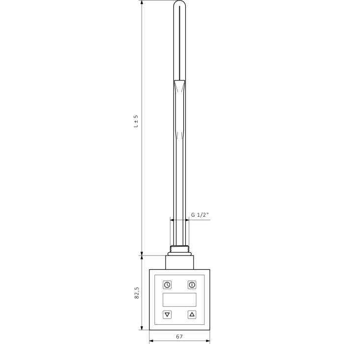 Controller teasing element TERMA KTX3 with a spiral wire from plugs to an electrical outlet