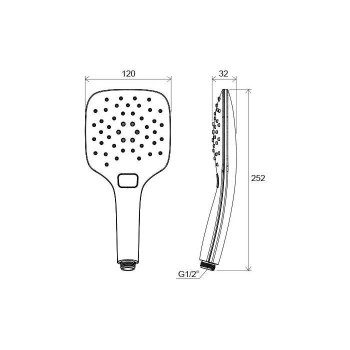Shower Head RAVAK Air, 3 features, white