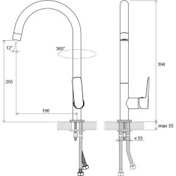 Virtuves (izlietnes) jaucējkrāns RAVAK Classic