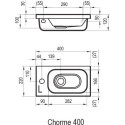 Washbasin mini RAVAK Chrome 400 x 220 mm, right