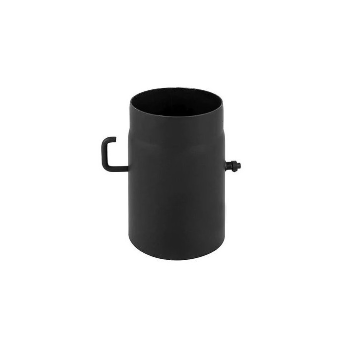 Black steel damper in pipe DARCO 150, short knob