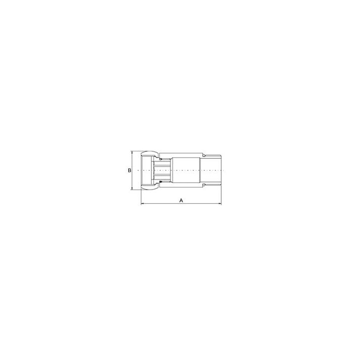 Straight connection connector chrome (glossy) PROFACTOR 1/2"x 1/2"" with free nut MF