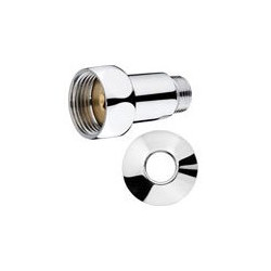 Straight connection connector chrome (glossy) PROFACTOR 1"x 1/2"" with free nut MF