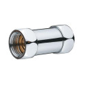 Straight connection connector chrome (glossy) PROFACTOR 3/4"x 3/4"" with free nuts