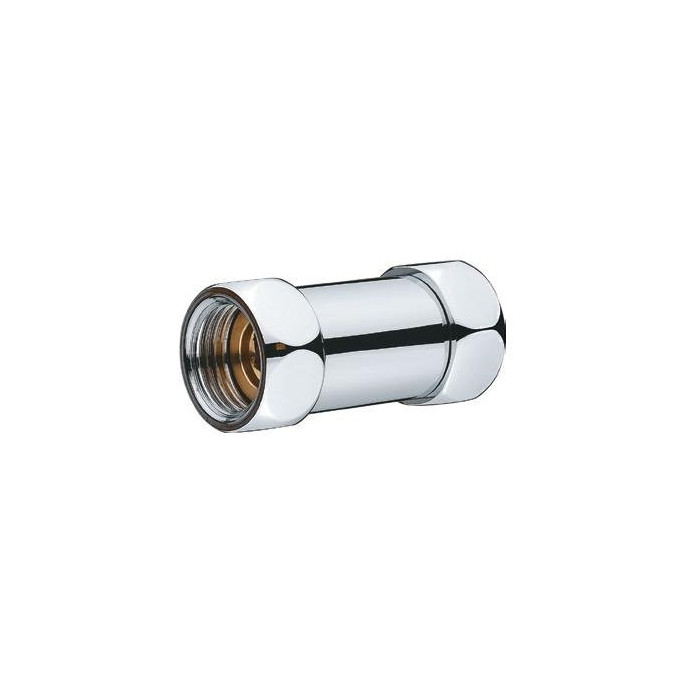 Straight connection connector chrome (glossy) PROFACTOR 3/4"x 3/4"" with free nuts
