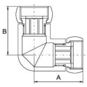 Соединитель угловой хромированный (глянцевый) PROFACTOR 1"x 1/2"" со свободными гайками