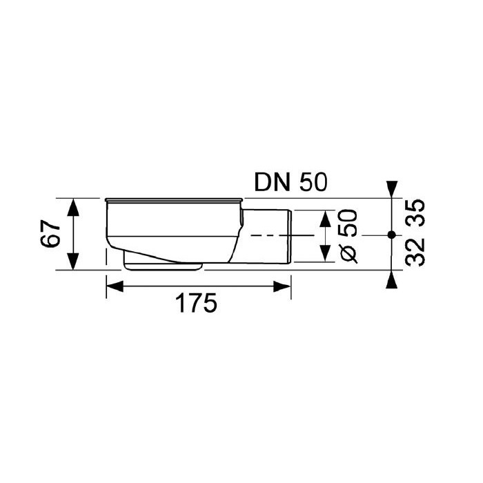 Zema sifonai TECEdrainline DN 50 horizontalus