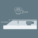 Standard siphons TECEdrainline DN 50 horizontal