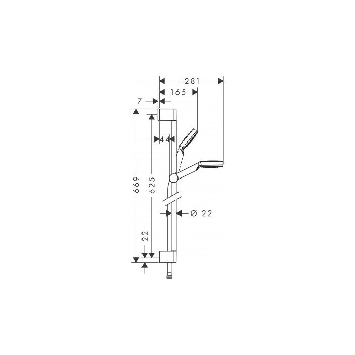 Dušas kabīnes komplekti HANSGROHE Chrometta 1 JET, 26533400