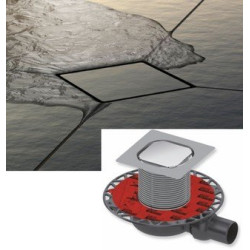 Nerūsējošā tērauda restes dabīgā akmens TECEdrainpoint S uzlīmēšanai, 100 x 100 mm