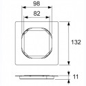 Stainless steel grates for sticking natural stone TECEdrainpoint S, 100 x 100 mm