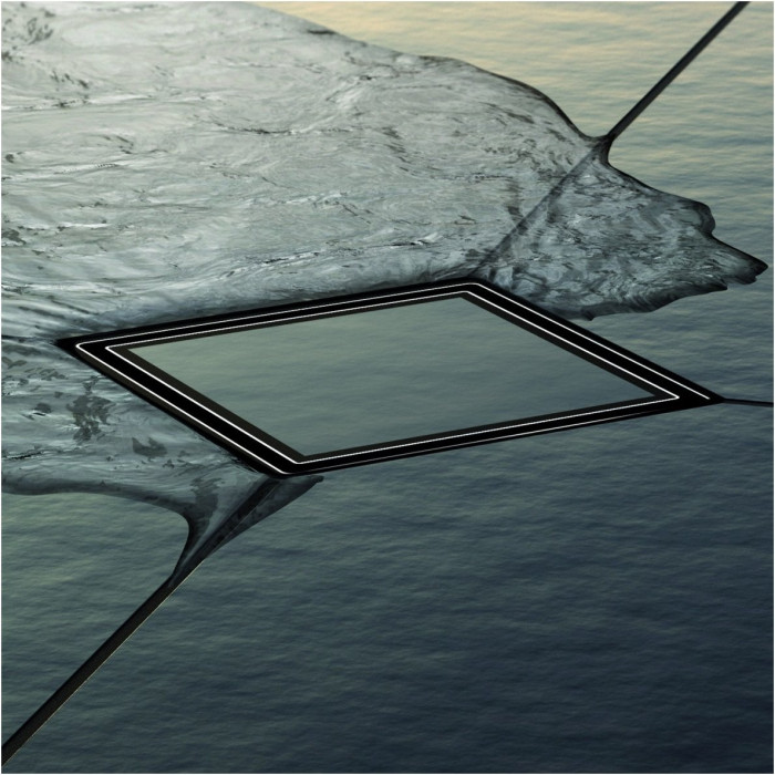 Nerūsējošā tērauda režģi flīžu "plāksnes" ielīmēšanai TECEdrainpoint S, 150 x 150 mm