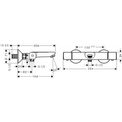 Thermostatic baths - shower faucet HANSGROHE Ecostat Universal, 13123000